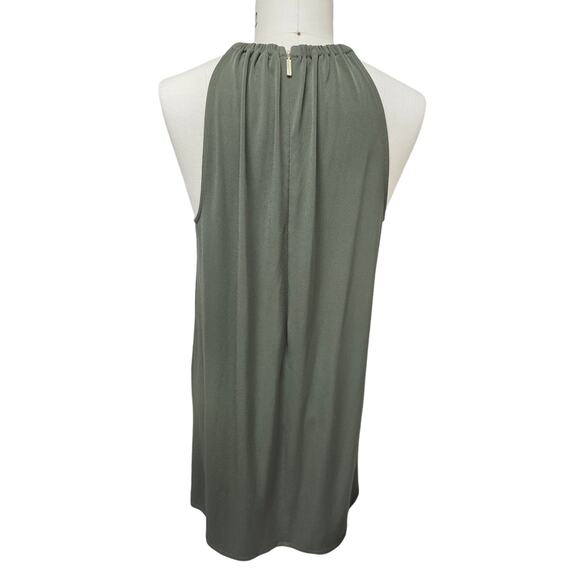 Michael by Michael Kors Olive Green Gold Chain Halter Dress XL - Picture 3 of 5